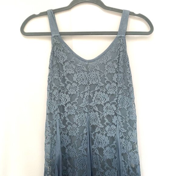NWOT Indigo Thread Lace Jersey Dip Dye Maxi Dress XS Ombre Fairy Whimsigoth Boho - Picture 5 of 13